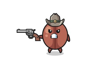the coffee bean cowboy shooting with a gun