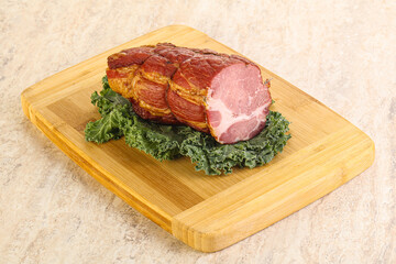 Delicous pork cured meat isolated
