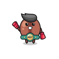 coffee bean boxer mascot character