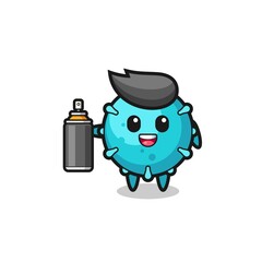 the cute virus as a graffiti bomber
