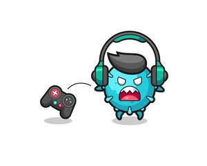virus gamer mascot is angry