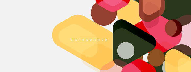 Abstract round geometric shapes and circles background. Trendy techno business template for wallpaper, banner, background or landing