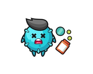 illustration of overdose virus character