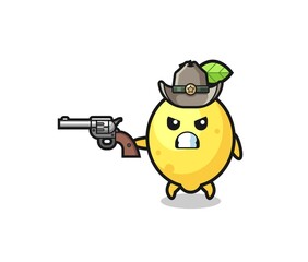the lemon cowboy shooting with a gun