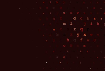 Dark red vector layout with latin alphabet.