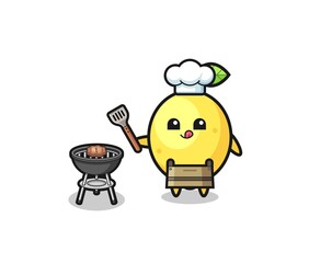 lemon barbeque chef with a grill