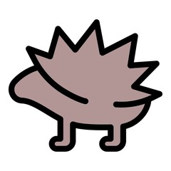 African porcupine icon. Outline african porcupine vector icon color flat isolated
