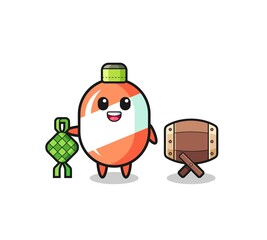 candy muslim character are celebrating Eid Al Fitr