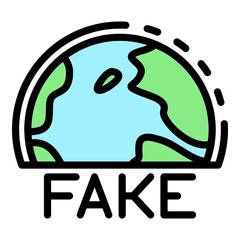 Fake international news icon. Outline fake international news vector icon color flat isolated