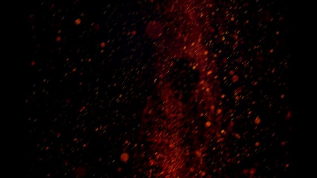 Extreme effect red particles background