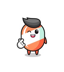 Obraz premium candy character doing Korean finger heart