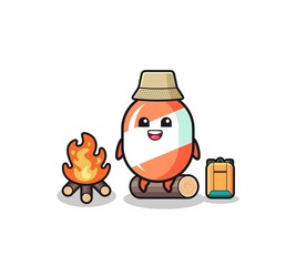 camping illustration of the candy cartoon