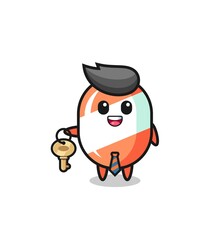 cute candy as a real estate agent mascot