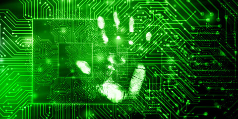 Fingerprint Scanning Technology Concept 2d Illustration