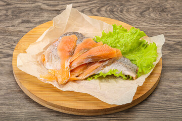 Sliced natural wild trout fillet