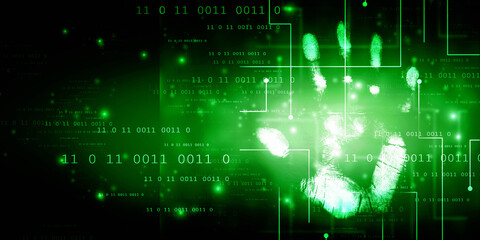 Fingerprint Scanning Technology Concept 2d Illustration