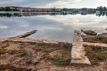 Ruins of ancient sea port in Medulin, Archaeological Park Vižula, Istria, Croatia