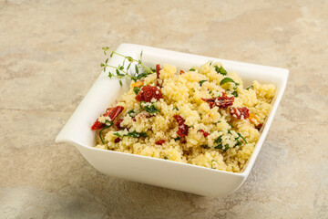 Vegetarian uisine - couscous with vegetables