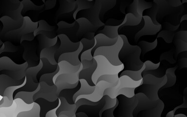Dark Silver, Gray vector background with liquid shapes.