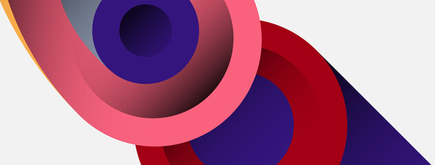 Abstract background. Minimal geometric circles and round style shapes with deep shadow effects. Trendy technology business template for wallpaper banner or background