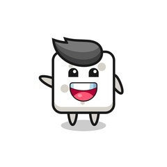 happy sugar cube cute mascot character