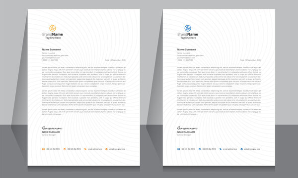 Letterhead format template, business style letterhead design template. Company letterhead template designs.