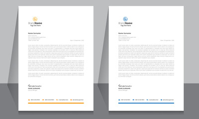 Letterhead format template, business style letterhead design template. Company letterhead template designs.