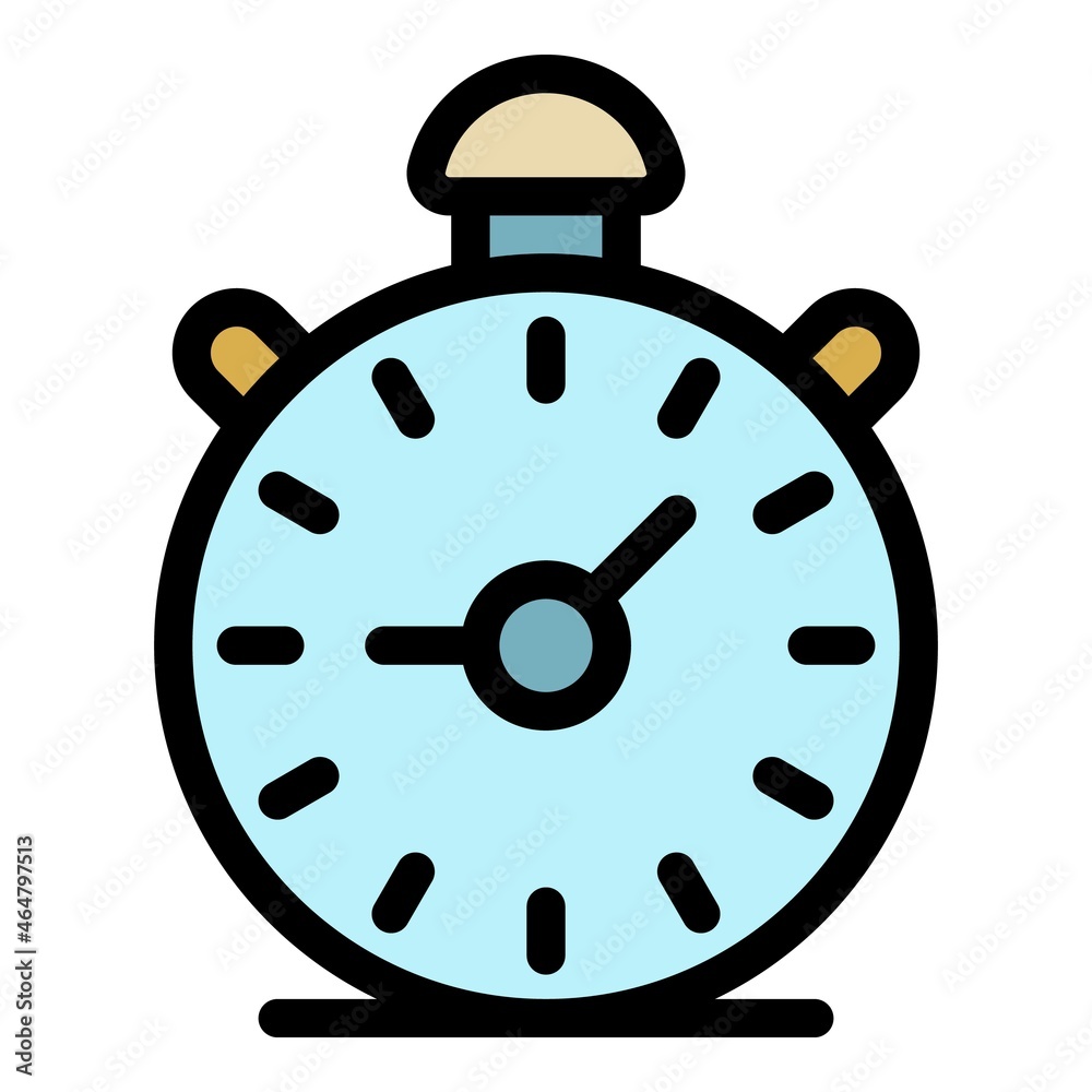 Wall mural Alarm clock icon. Outline alarm clockvector icon color flat isolated - Wall murals