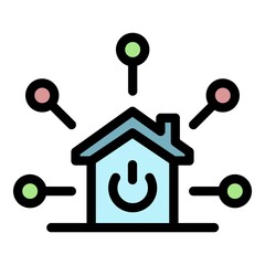 Smart home and footnotes icon. Outline smart home and footnotes vector icon color flat isolated