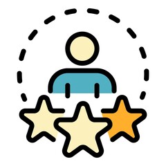 Life skills icon. Outline life skills vector icon color flat isolated