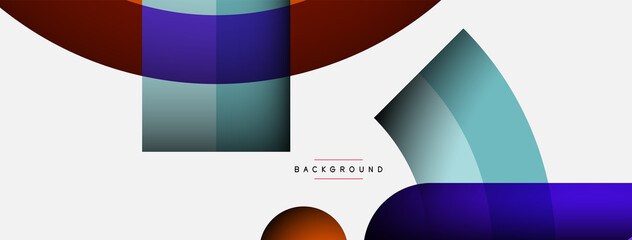 Obraz premium Trendy shapes, color minimal design composition, lines and shadows for wallpaper banner background or landing page