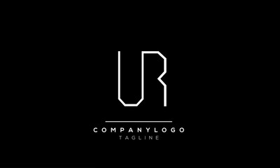 Abstract Letter Initial ur ru Vector Logo Design Template