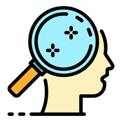 Magnifier life skills icon. Outline magnifier life skills vector icon color flat isolated