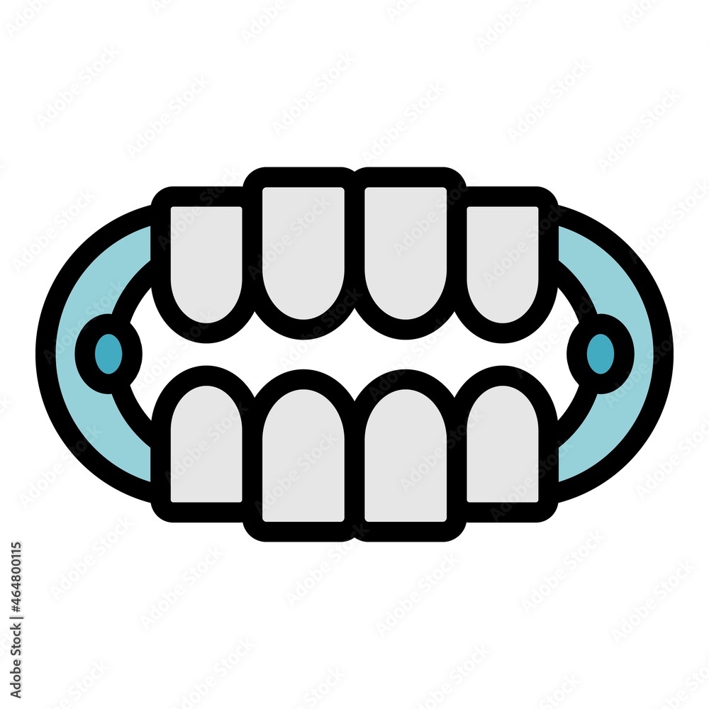 Wall mural False jaw icon. Outline false jaw vector icon color flat isolated - Wall murals