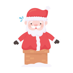santa claus in chimney