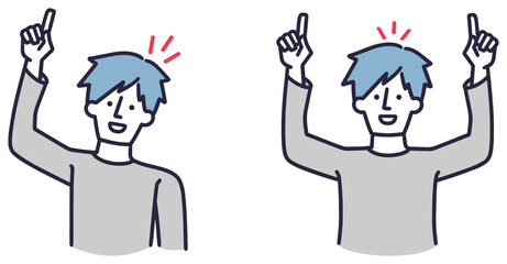 笑顔　枠　テキストスペース　男性　シンプルイラスト