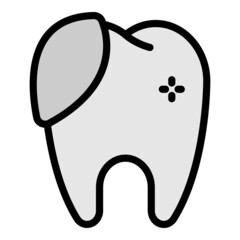 Dental fillings icon. Outline dental fillings vector icon color flat isolated