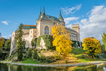 Bojnice castle, Slovakia, autumn scene