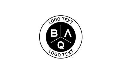 Vintage Retro BAQ Letters Logo  Vector Stamp