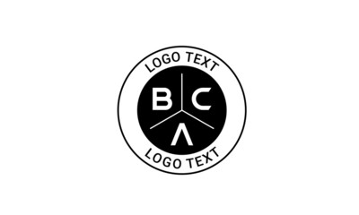  Vintage Retro BCA Letters Logo  Vector Stamp