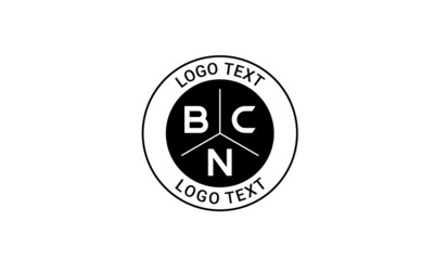  Vintage Retro BCN Letters Logo  Vector Stamp