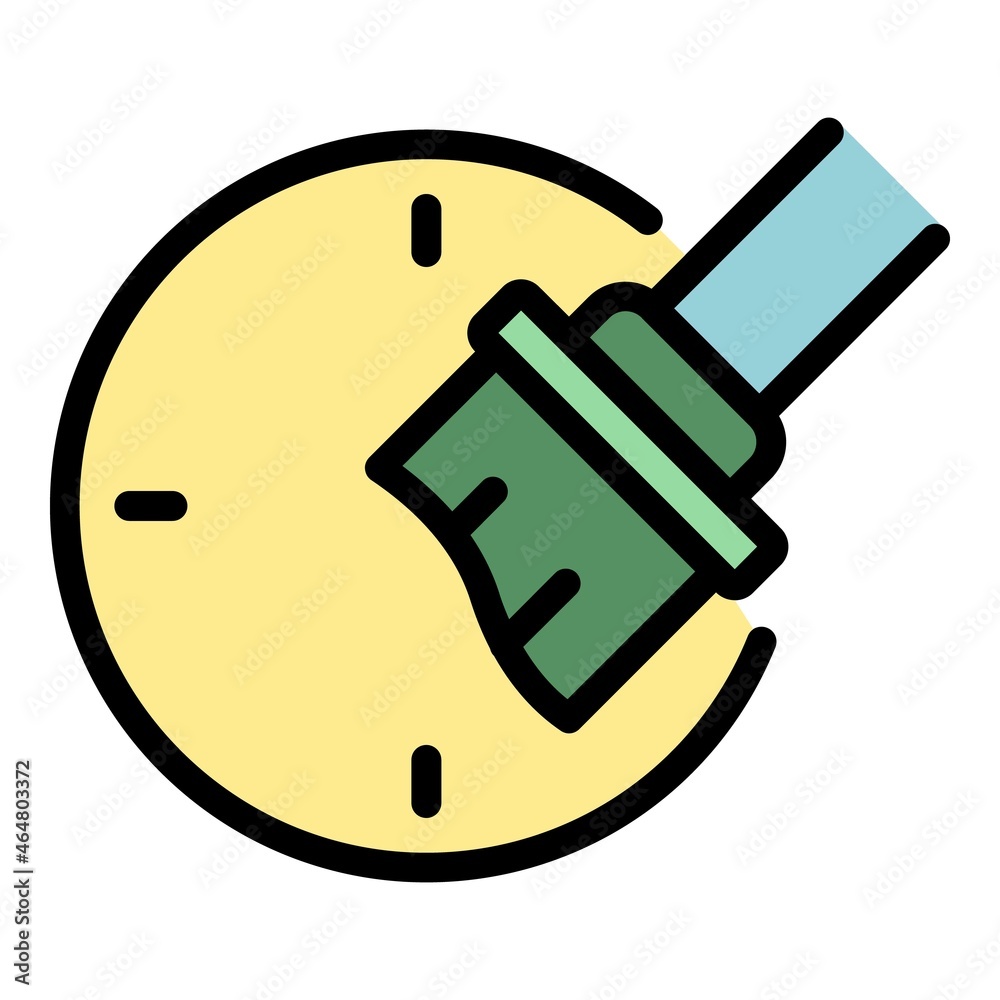 Sticker repair paint watch icon. outline repair paint watch vector icon color flat isolated - Stickers