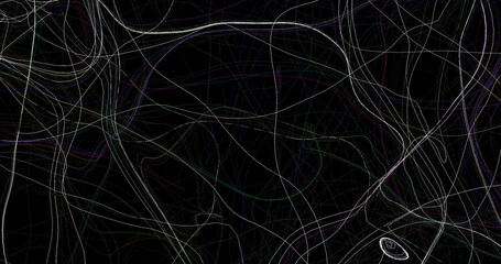 Render with abstract background of multicolored tangled lines