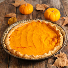 homemade pumpkin pie with spices