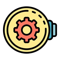 Watch repair controller icon. Outline watch repair controller vector icon color flat isolated