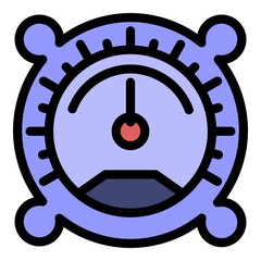 Barometer icon. Outline barometer vector icon color flat isolated - obrazy, fototapety, plakaty
