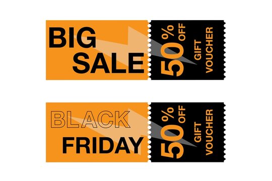 Discount coupon. Black Friday Big sale. Vector illustration