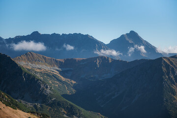 Mountain panorama of the Tatra Mountains from Kasprowy Wierch
