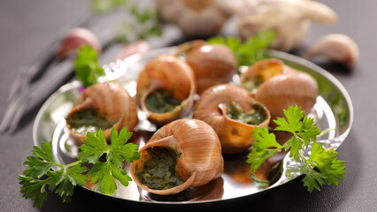 escargot with butter and parsley