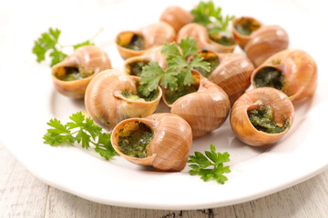 escargot with butter and parsley